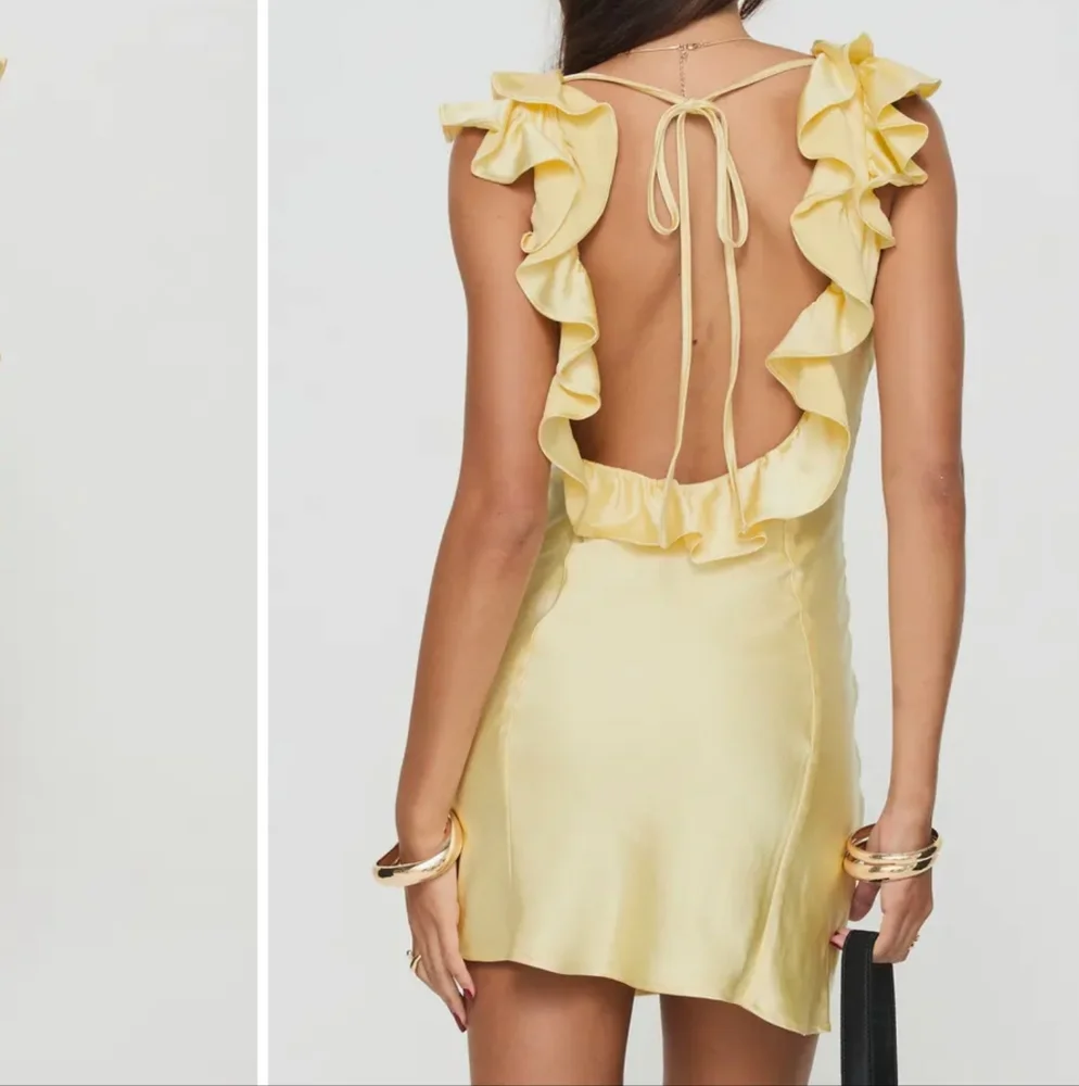 Princess Polly Yellow Ruffle Mini Dress Size 2 - Picture 2 of 13